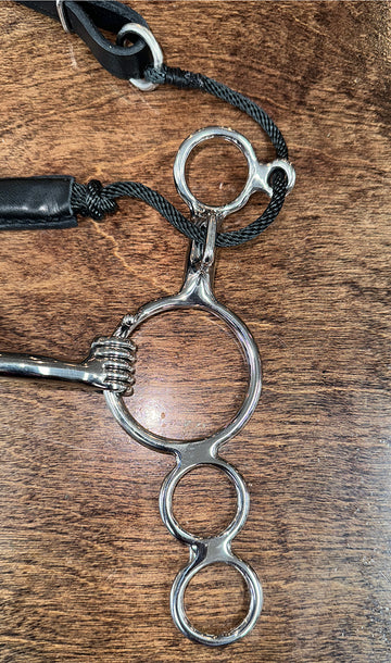 BAR H EQUINE Western Horse Gag Bit Mouthpiece 5.5 Inch Solid Stainless Metal